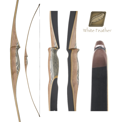 (Bild für) White Feather Osprey Black Langbogen (68")