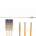 (image for) EK Archery Wooden Arrow with Feathers (3/pk)