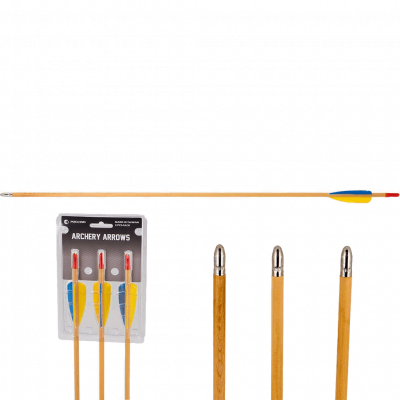 (Bild für) EK Archery Holzpfeil mit Naturfedern (3er Pack)