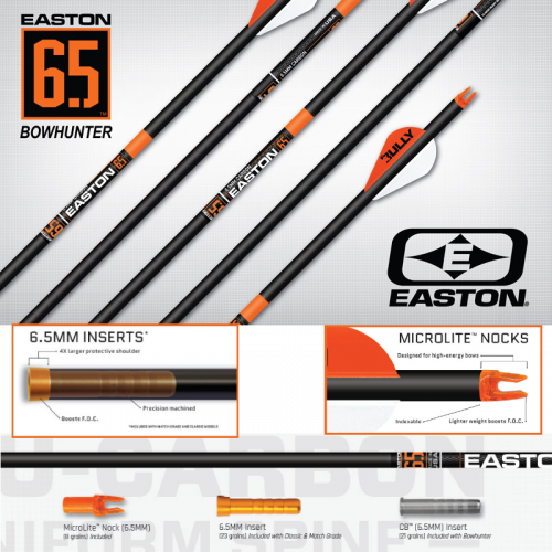 Easton Acu-Carbon 6,5mm Bowhunter Carbonschaft (Dutzend)