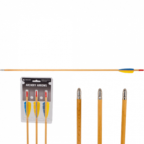 EK Archery Wooden Arrow with Feathers (3/pk)